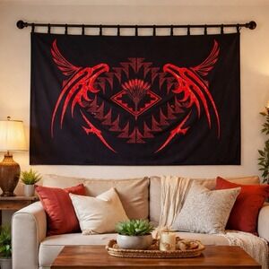 Pendleton AICF Wool Wall Hanging Blanket Grandeur Sampson Frank Jr Eagle 65x39